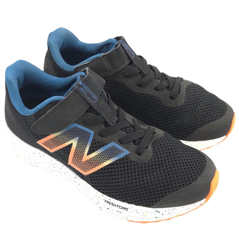 New Balance Fresh Foam Arishi v4 Sneakers BOYS Size 1 Black Blue Orange Shoe NEW